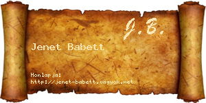 Jenet Babett névjegykártya
